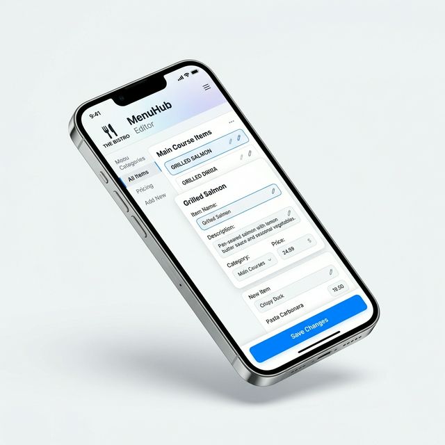 Smartphone Menu Editor App